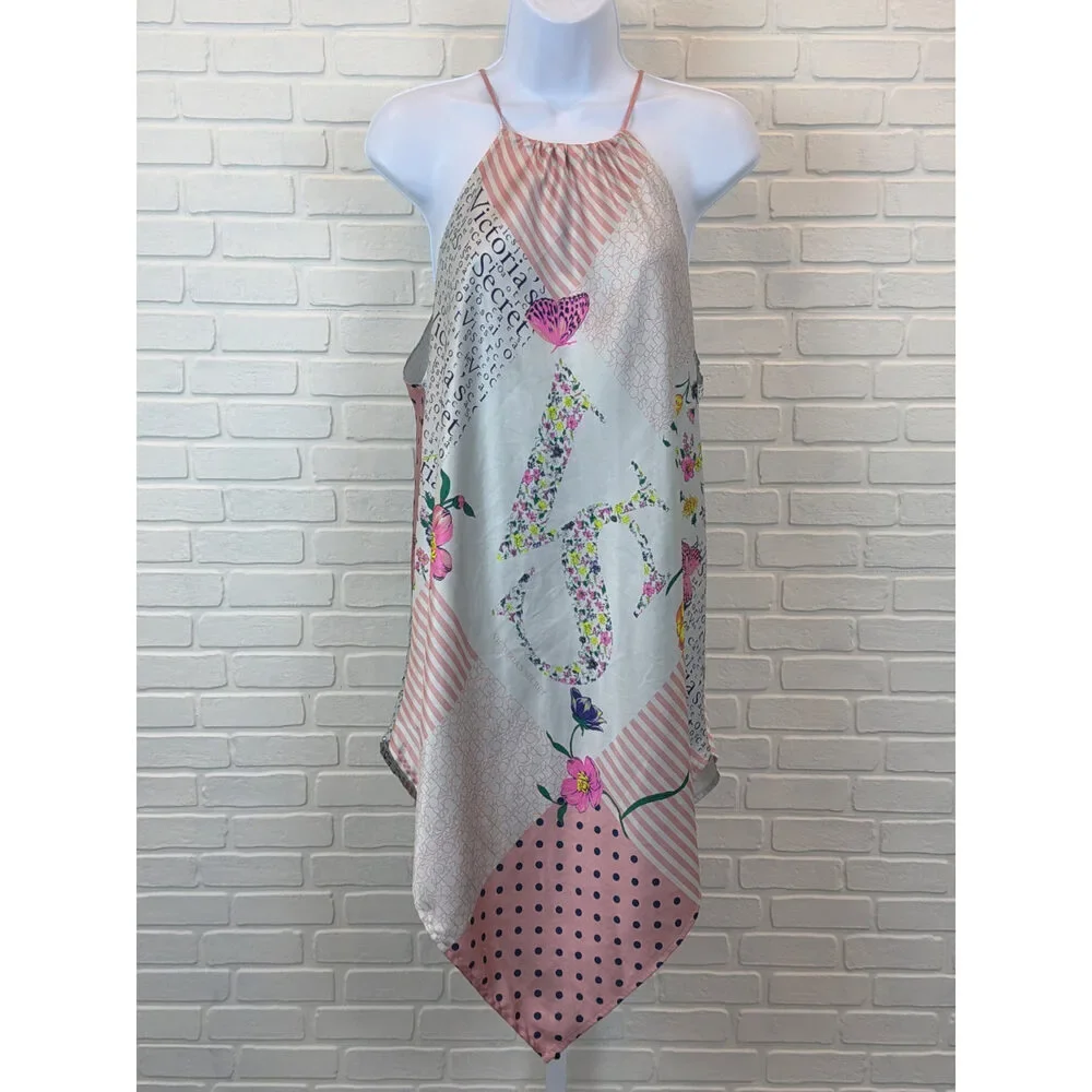 Victoria's Secret Silky Scarf-Print Slip Dress Multi Floral Small